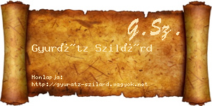 Gyurátz Szilárd névjegykártya